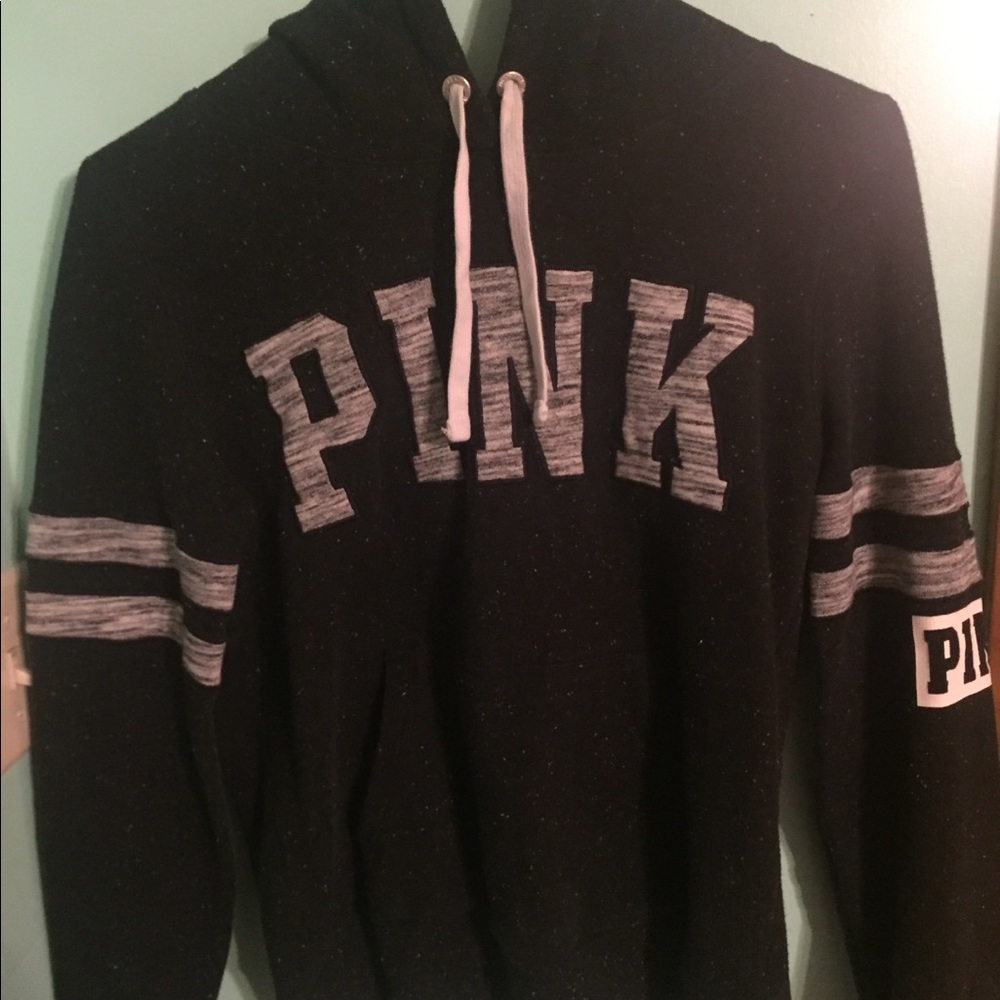 Vs pink black marled hoodie
